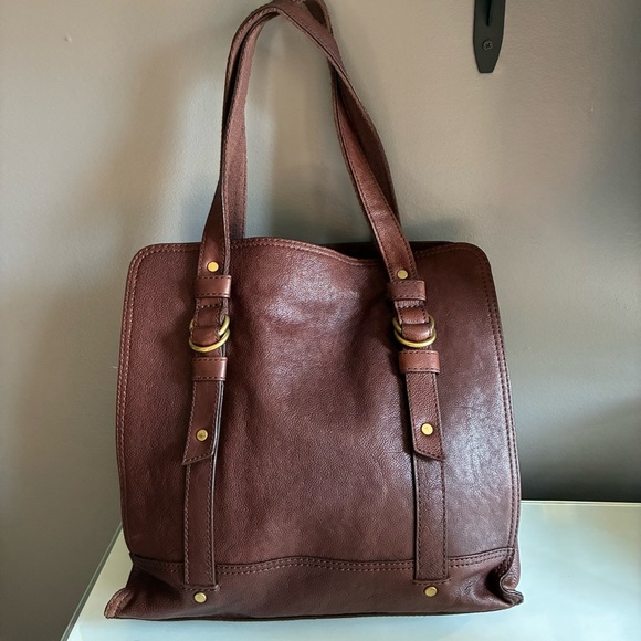 Fossil Large Brown Leather Shoulder Tote Bag - Picture 5 of 7